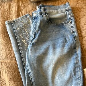 Venus jeans in a straight leg with sparkles down the leg